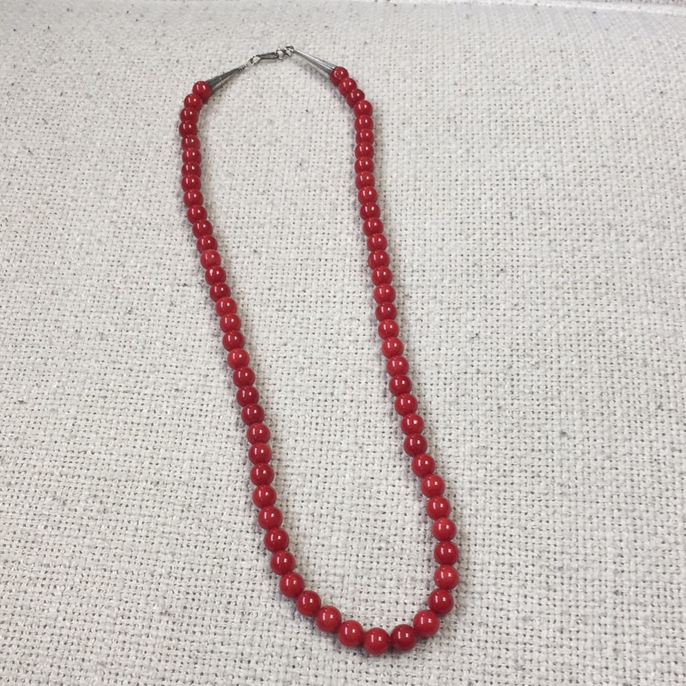 Sterling silver American red coral